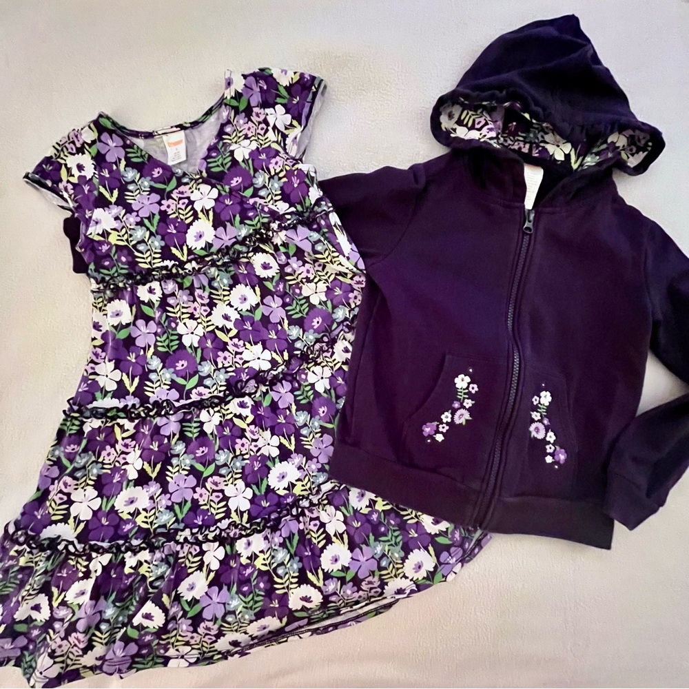 Gymboree Whooo’s Cute Floral Wrap Dress and Hooded Sweatshirt